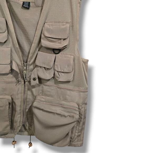 Humvee Men’s Khaki Safari Fishing Camping Utility Vest Cotton Blend Outdoor Gear - Picture 2 of 9